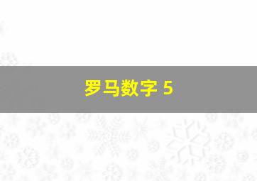 罗马数字 5